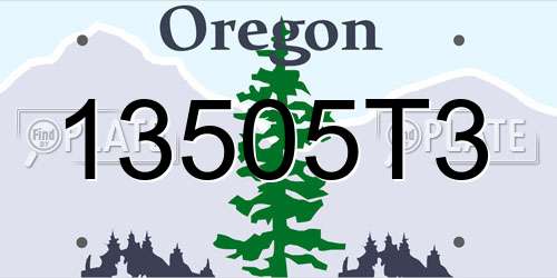13505T3 Oregon License Plate