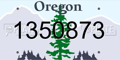 1350873 Oregon License Plate