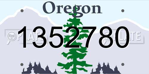 1352780 Oregon License Plate