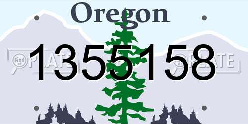 1355158 Oregon License Plate