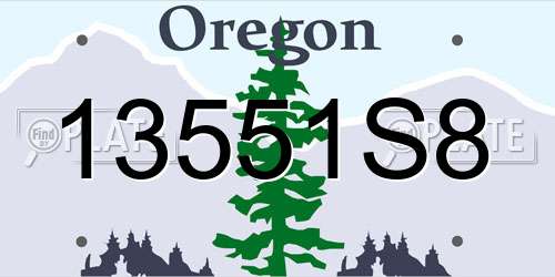 13551S8 Oregon License Plate