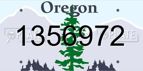 1356972 Oregon License Plate