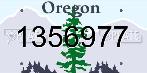 1356977 Oregon License Plate