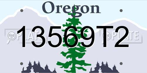 13569T2 Oregon License Plate