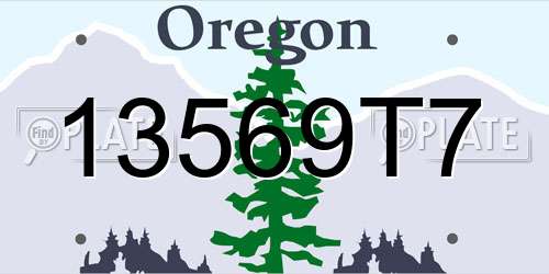 13569T7 Oregon License Plate