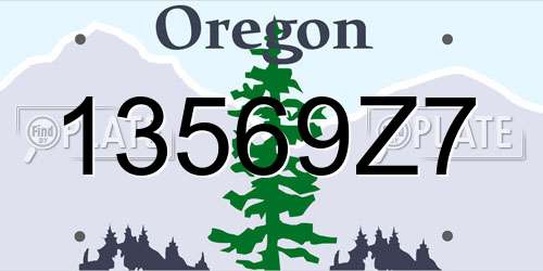 13569Z7 Oregon License Plate