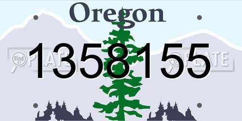 1358155 Oregon License Plate