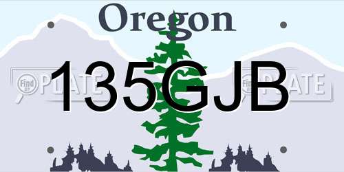 135GJB Oregon License Plate