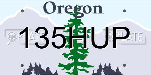 135HUP Oregon License Plate