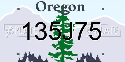 135J75 Oregon License Plate