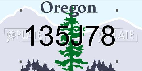135J78 Oregon License Plate
