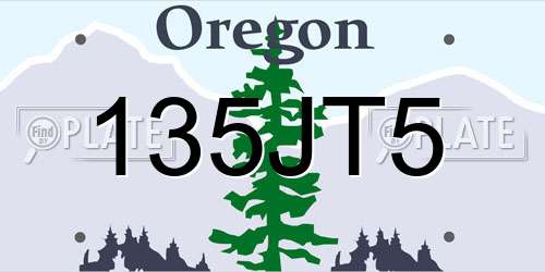 135JT5 Oregon License Plate