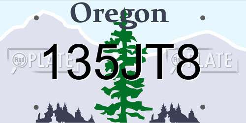 135JT8 Oregon License Plate