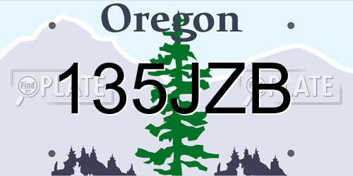 135JZB Oregon License Plate
