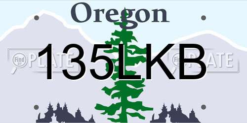 135LKB Oregon License Plate