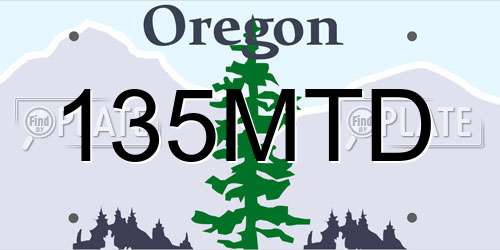 135MTD Oregon License Plate