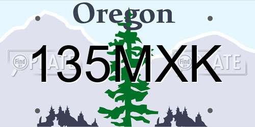 135MXK Oregon License Plate