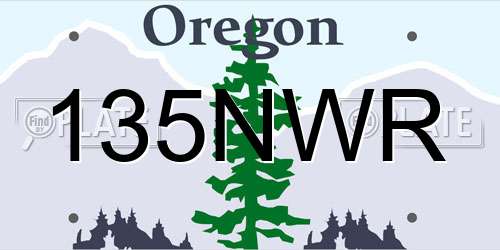 135NWR Oregon License Plate