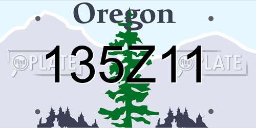 135Z11 Oregon License Plate
