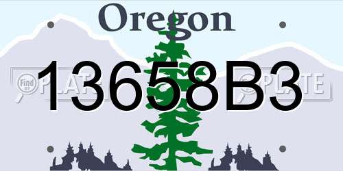 13658B3 Oregon License Plate