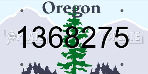 1368275 Oregon License Plate