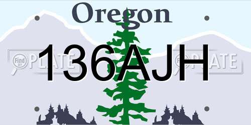 136AJH Oregon License Plate