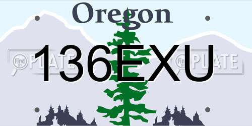 136EXU Oregon License Plate