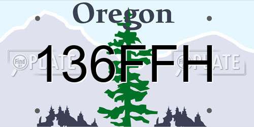 136FFH Oregon License Plate