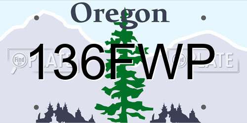 136FWP Oregon License Plate