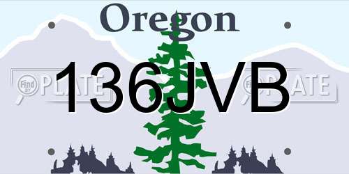 136JVB Oregon License Plate