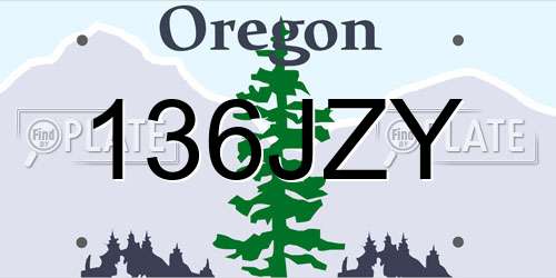 136JZY Oregon License Plate