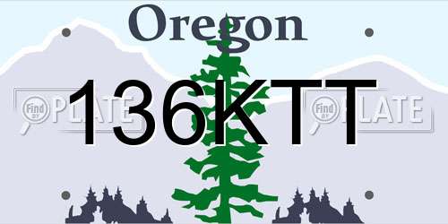136KTT Oregon License Plate