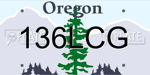 136LCG Oregon License Plate