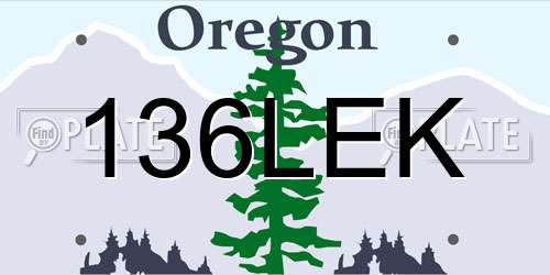 136LEK Oregon License Plate