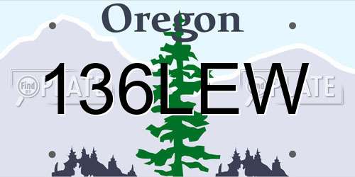 136LEW Oregon License Plate