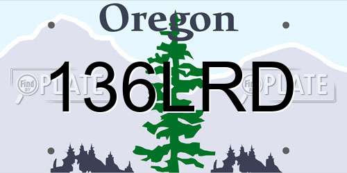 136LRD Oregon License Plate