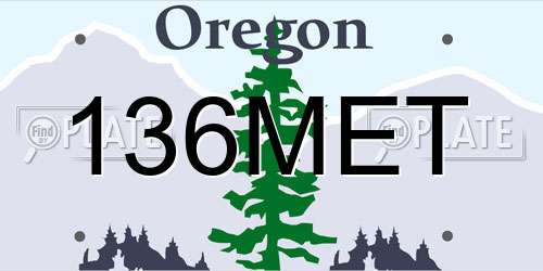 136MET Oregon License Plate