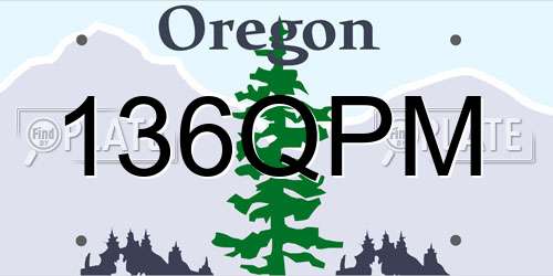 136QPM Oregon License Plate