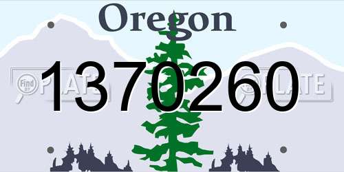 1370260 Oregon License Plate