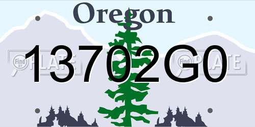 13702G0 Oregon License Plate
