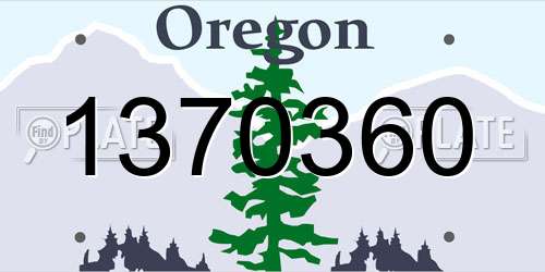 1370360 Oregon License Plate