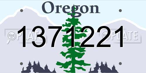 1371221 Oregon License Plate