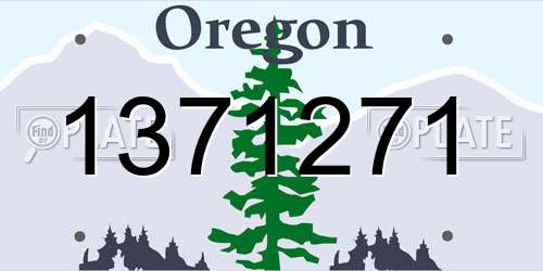 1371271 Oregon License Plate
