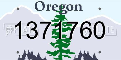 1371760 Oregon License Plate