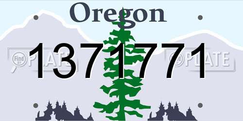 1371771 Oregon License Plate
