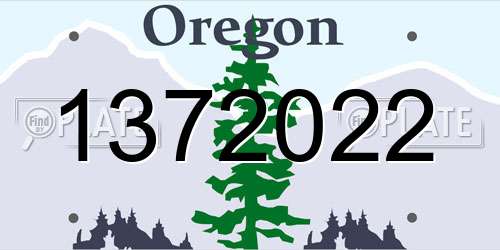 1372022 Oregon License Plate
