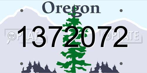1372072 Oregon License Plate