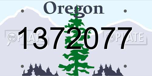 1372077 Oregon License Plate