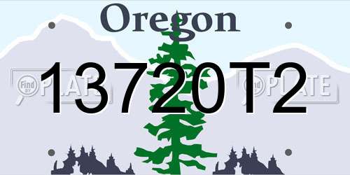 13720T2 Oregon License Plate