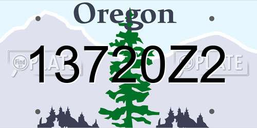 13720Z2 Oregon License Plate